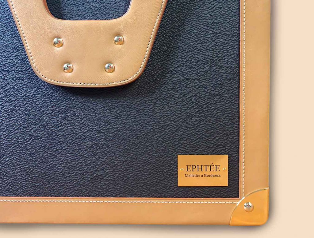 Coffee trunk ephtee solid brass gold 24 ct plaque side