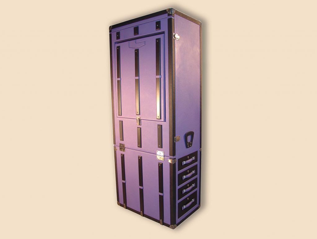 Presentation office trunk removable table for 36 watches purple