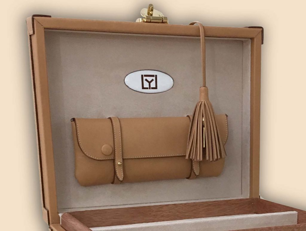 Vanity lily brown leather small amovible pocket