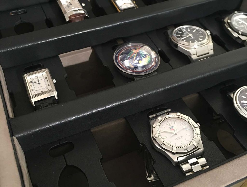 Watchmaking casket 12 watches IDPH black sliding pallets presentation