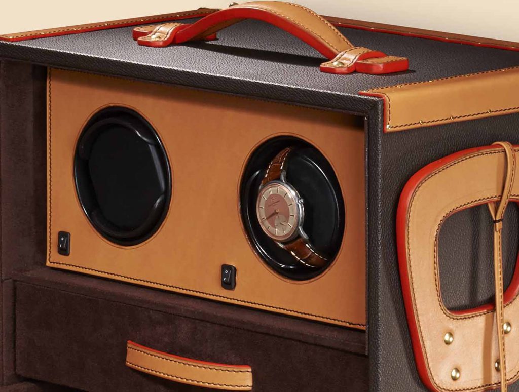 Watchmaking trunk 36 time pieces watch winder handle