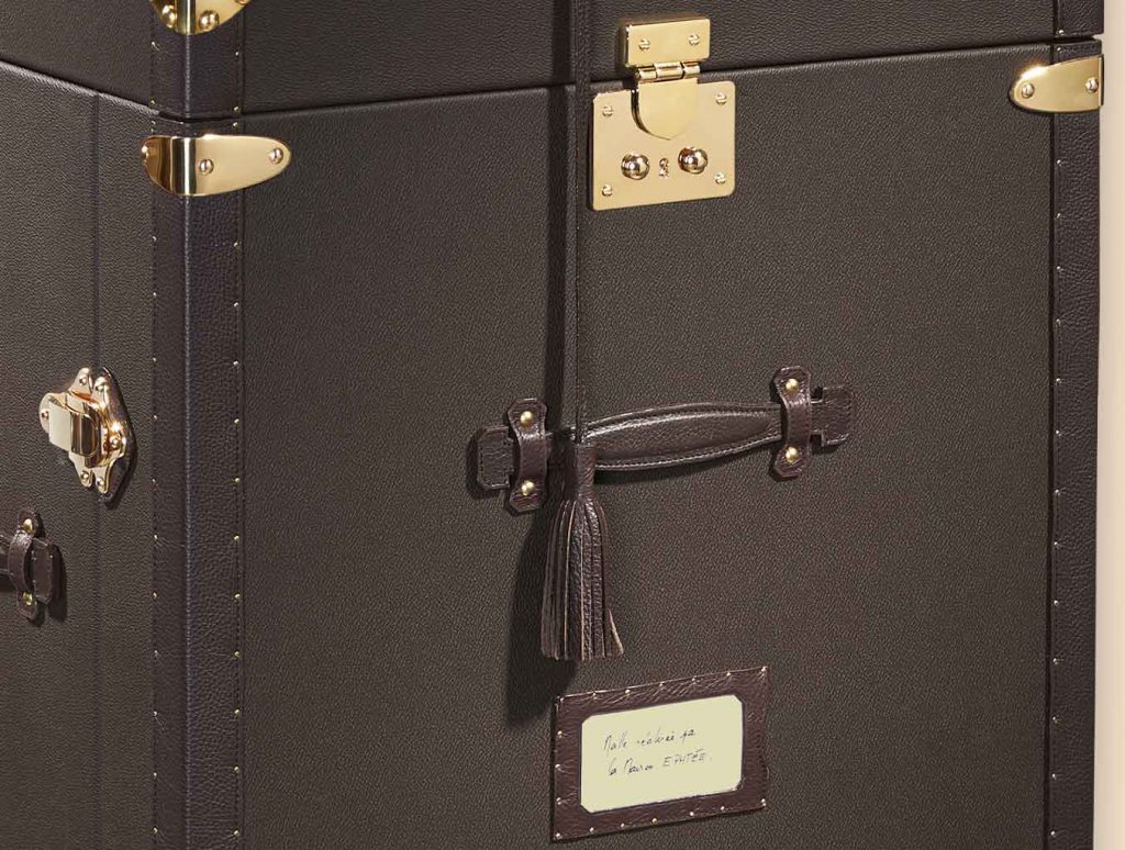 Westime wardrobe dressing shoes cloths watches trunk leather outside gold fittings
